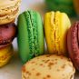 close up of colorful Jordan Winery French macarons