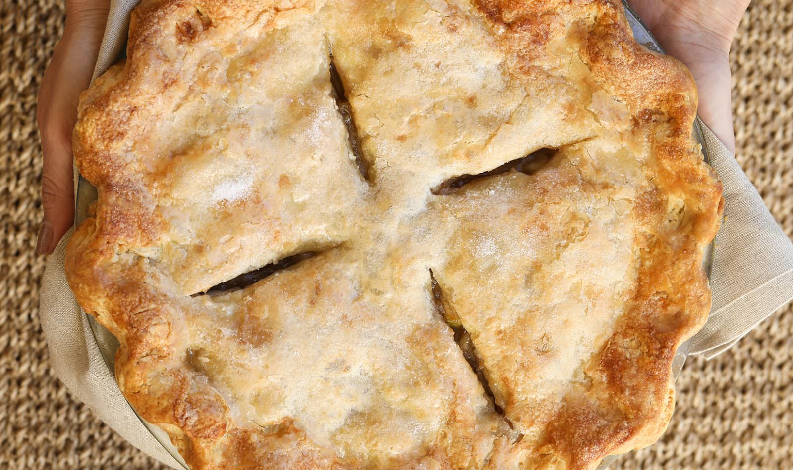 Close-up shot of Jordan Winery's Wine Country Flaky Apple Pie Crust