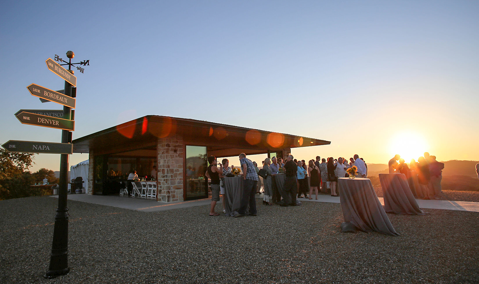 Guests enjoying the Sunset Supper event at Vista Point at Jordan Winery
