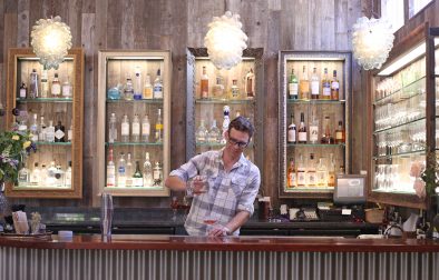 bartender pouring a drink at Barndiva Gallery Bistro bar