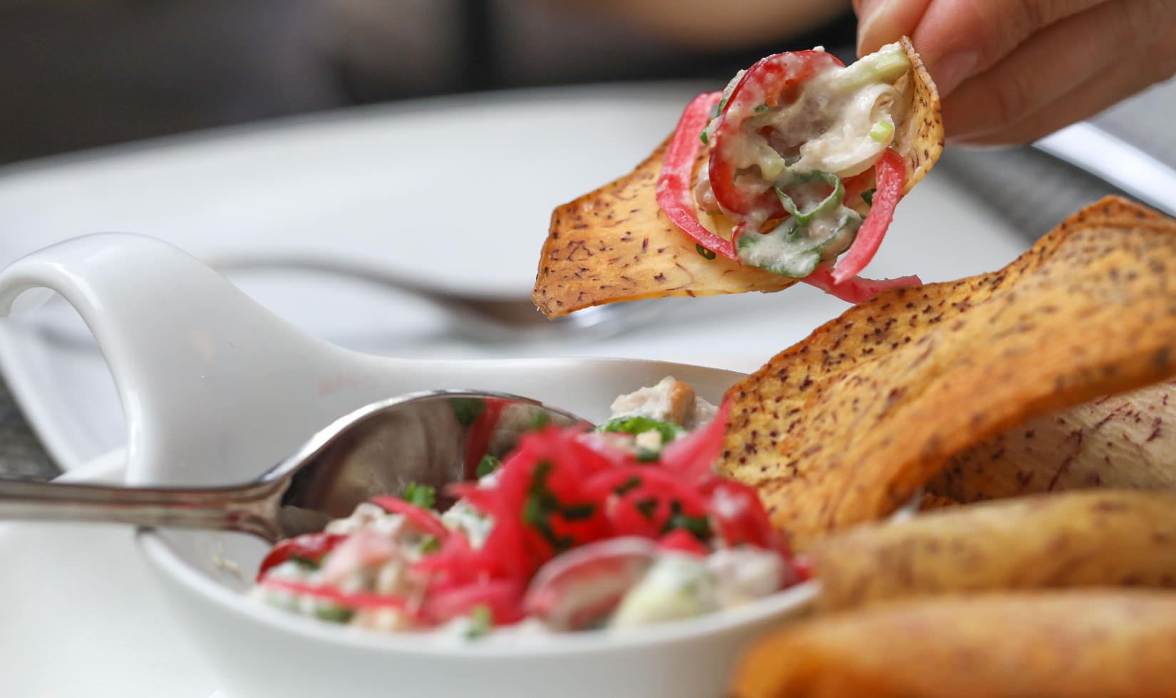 close up of tuna tartare appetizer from Willi's Seafood and Raw Bar