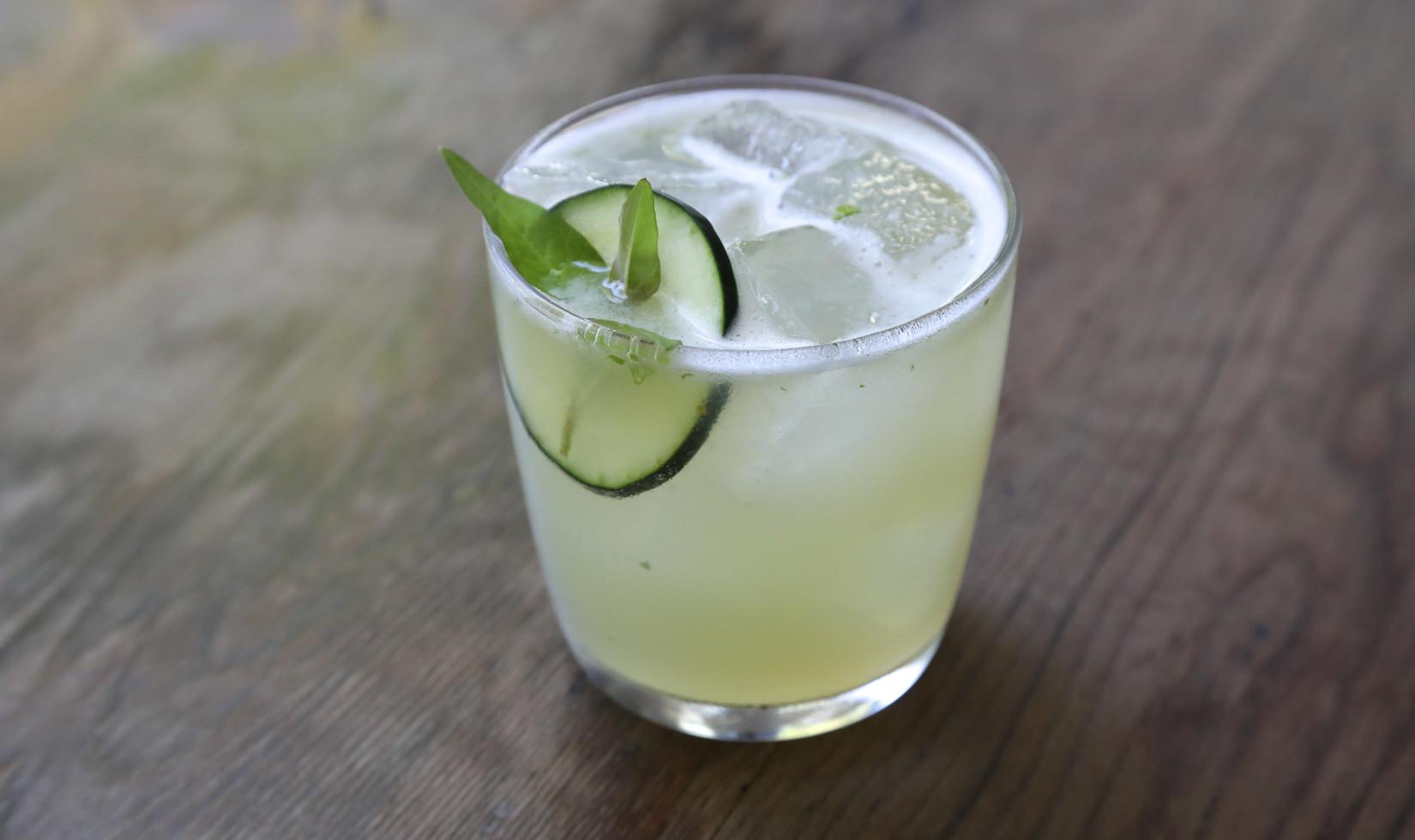 Mezcal cocktail jalapeno, cucumber summer cocktail idea