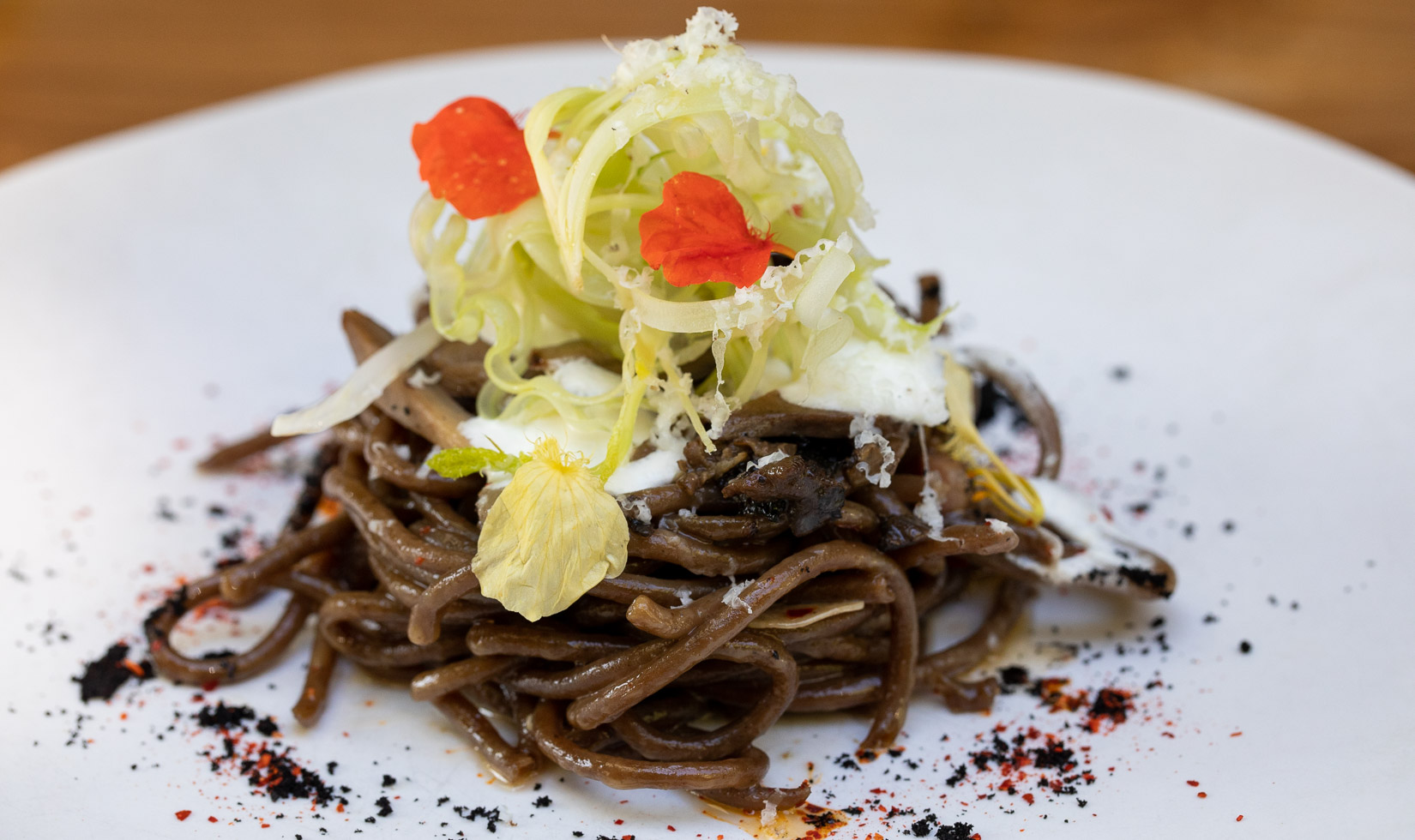 porcini bucatini pasta at dry creek kitchen