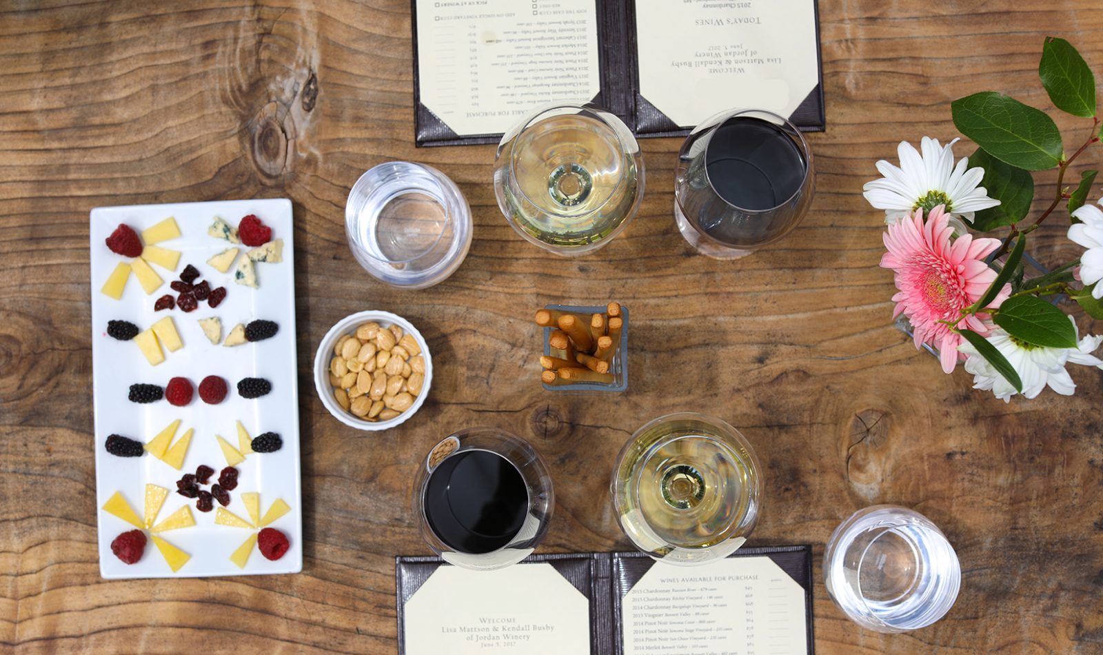 Russian River Valley cheese and wine tasting table setting Russian River Valley