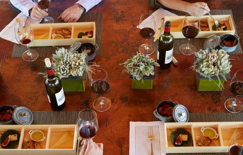 Jordan Cabernet Sauvignon and cheese pairing in bento boxes at Vista Point