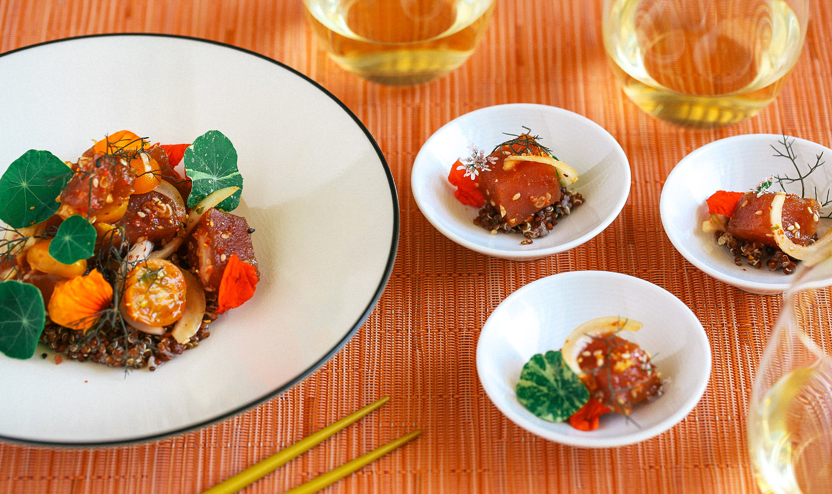 Wine Country Ahi Tuna Poke Bowl with Tomatoes