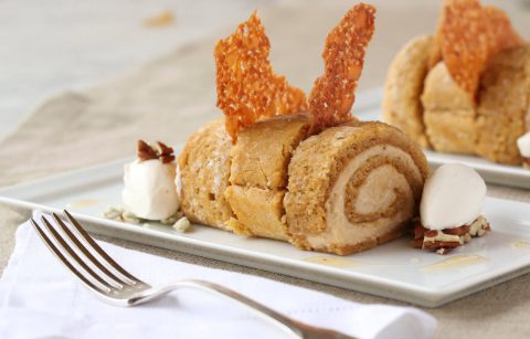 Jordan Winery Mini Pumpkin Roll with Phyllo Crisps