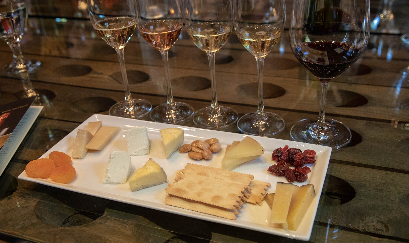 Schramsberg Napa wine and cheese tasting plate