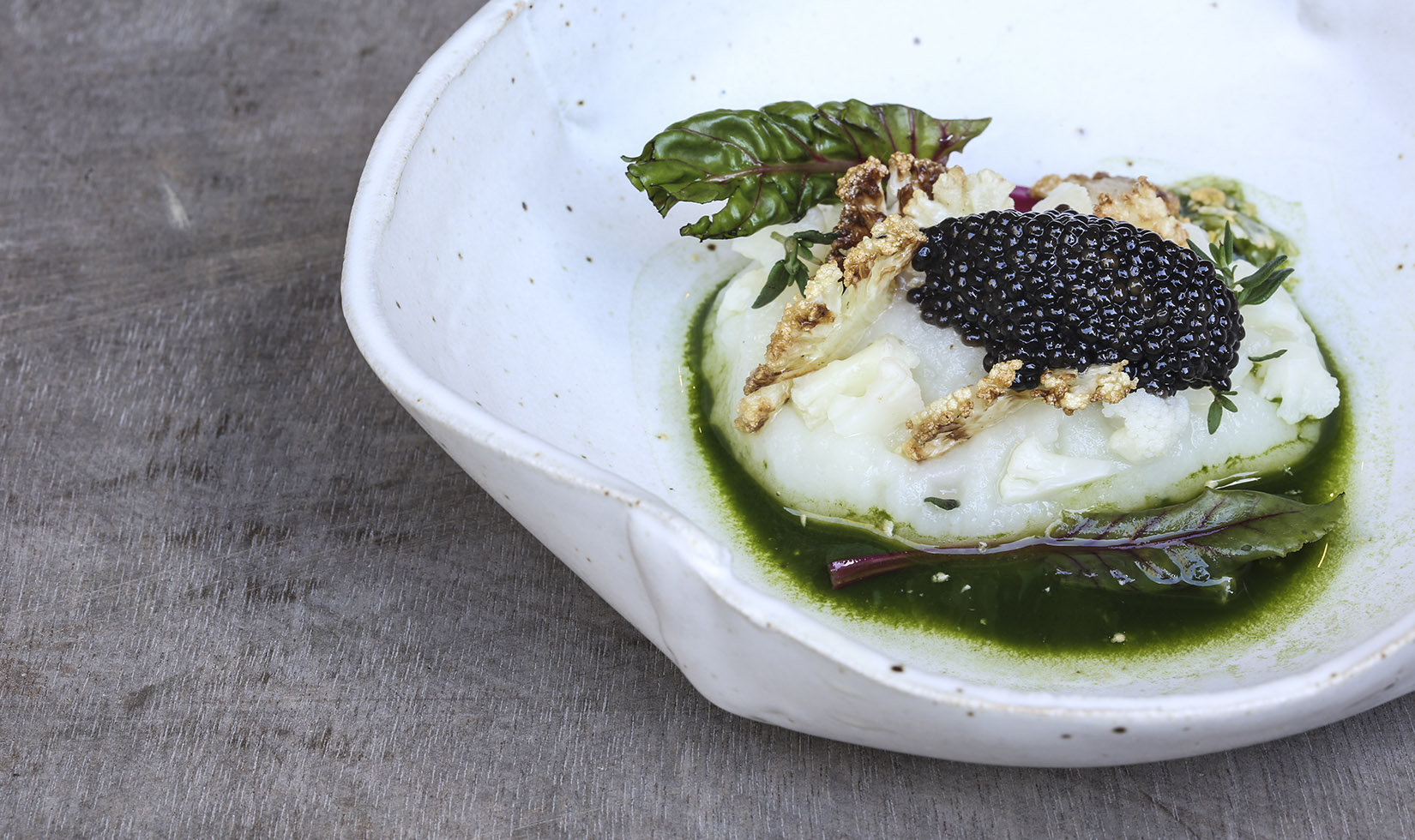 Pan-Roasted Cauliflower and American Caviar