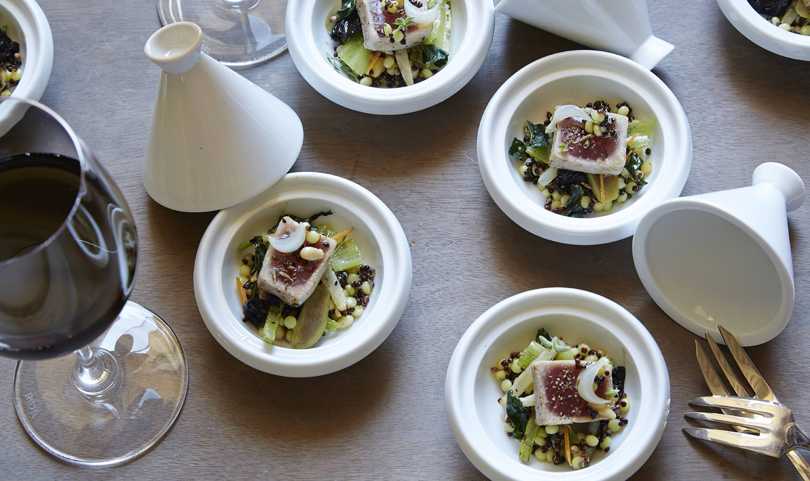 Spiced Tuna with Saffron Israeli Cous Cous Cabernet Sauvignon Pairing Recipe