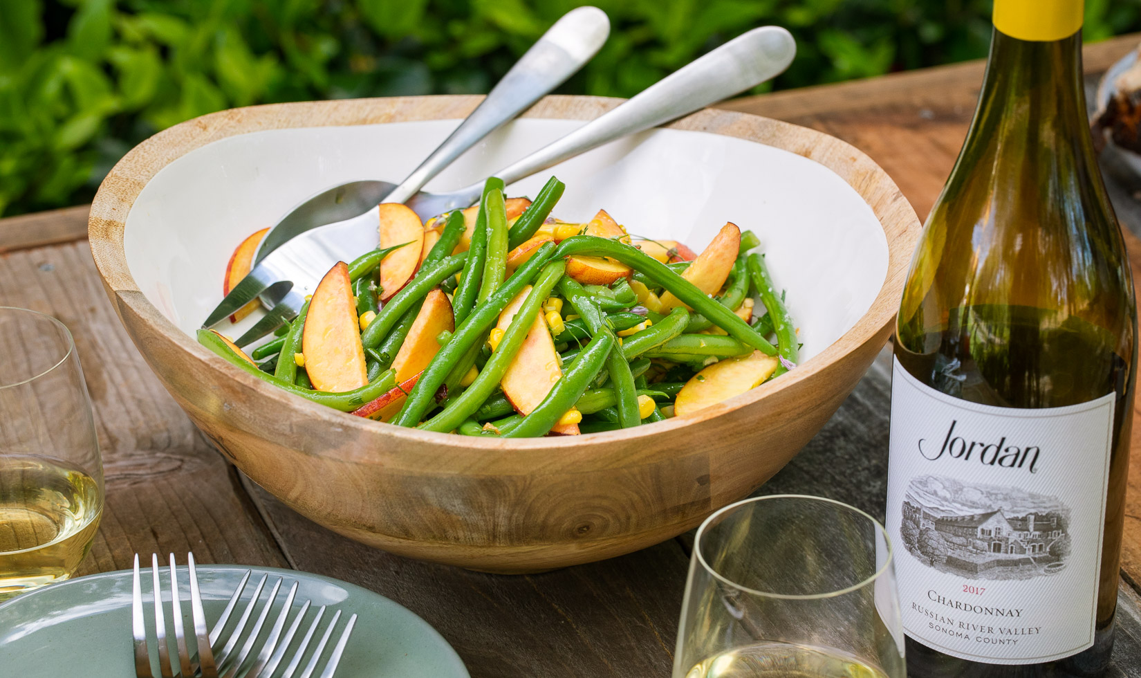 French green bean salad with Chardonnay wine pairing