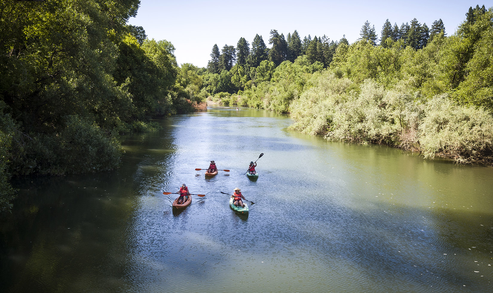 drone kayaking russian river