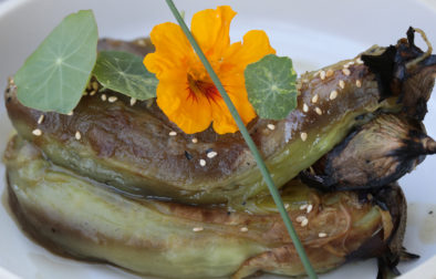 Grilled Japanese Eggplant on plate