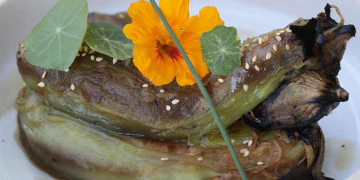 Grilled Japanese Eggplant on plate