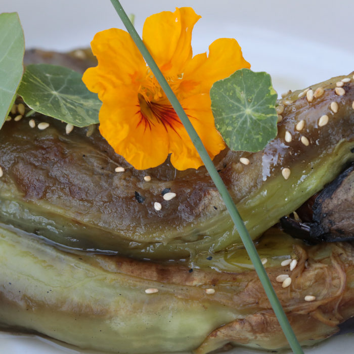 Grilled Japanese Eggplant on plate