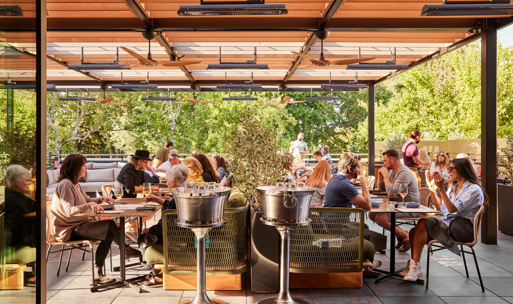 Diners at the Matheson's rooftop bar Roof 106.