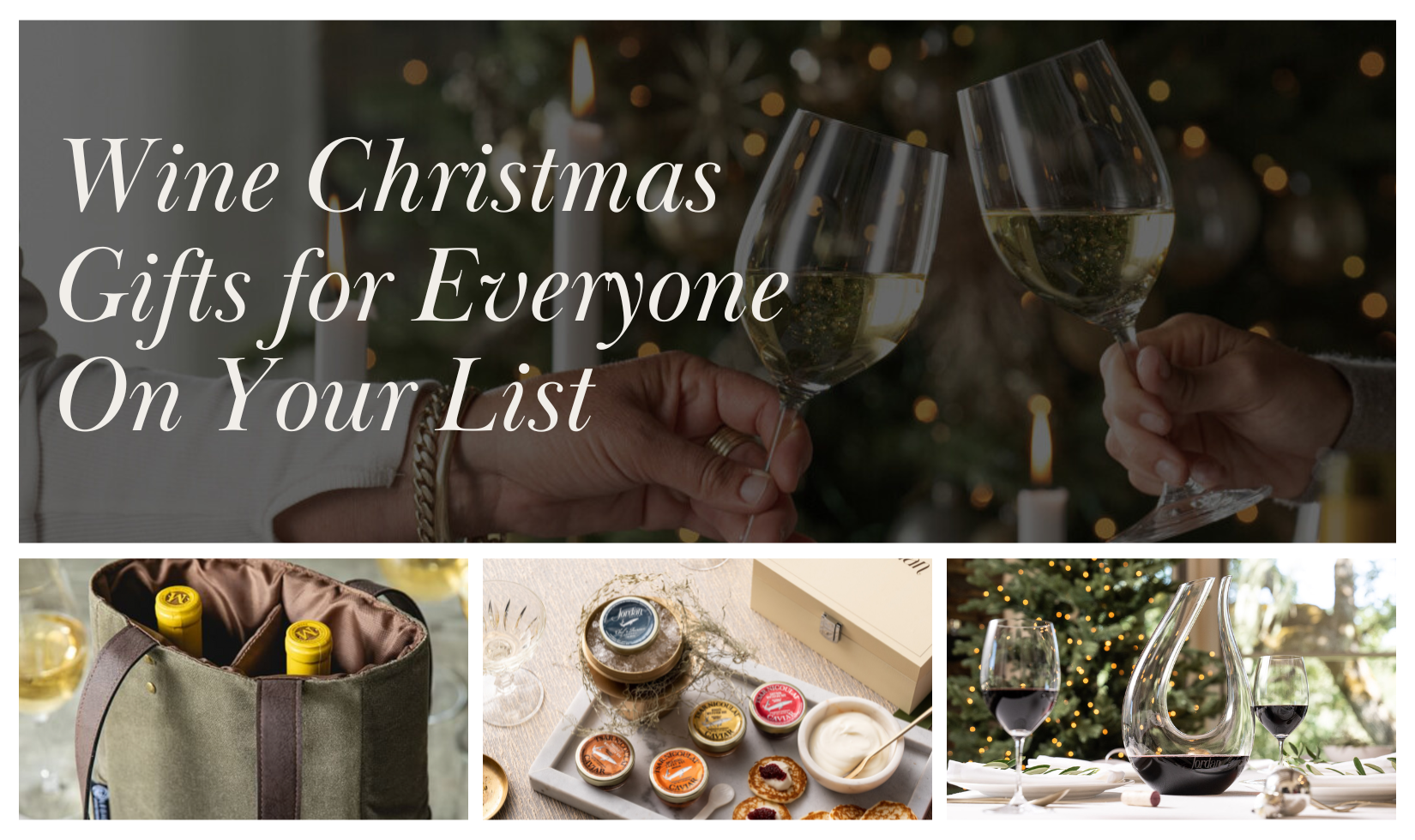 collage of wine gift ideas for blog post round-up